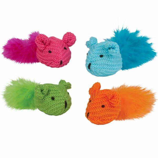 Petpal Knit Mouse with Feather Toy, 2PK PE1666162